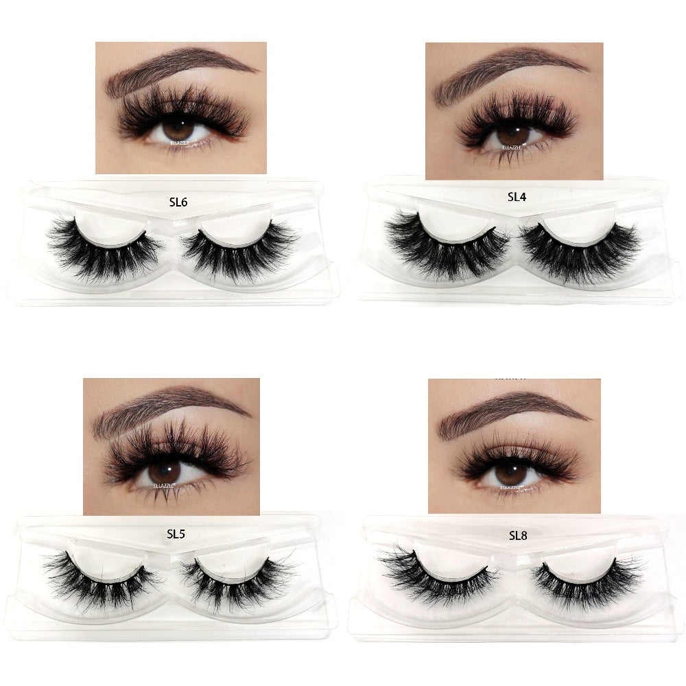 DD Curl False Eyelashes Multipack with 20 Pairs across Five Mixed Styles in Glitter-Top Round Cases — image 7