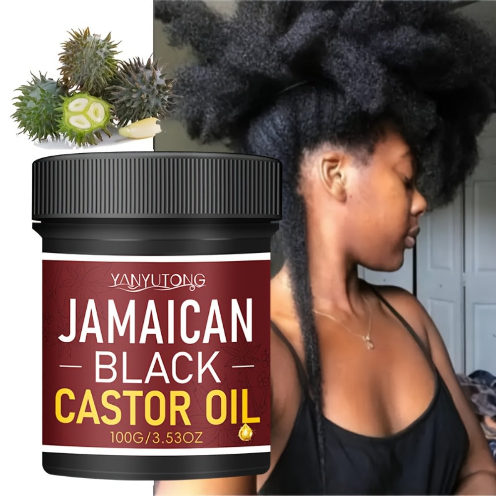 Hair Oil YANYUTONG Jamaican Black Castor 100g Red-Label Jar with Black Screw Lid for Hair and Scalp Application — image 1