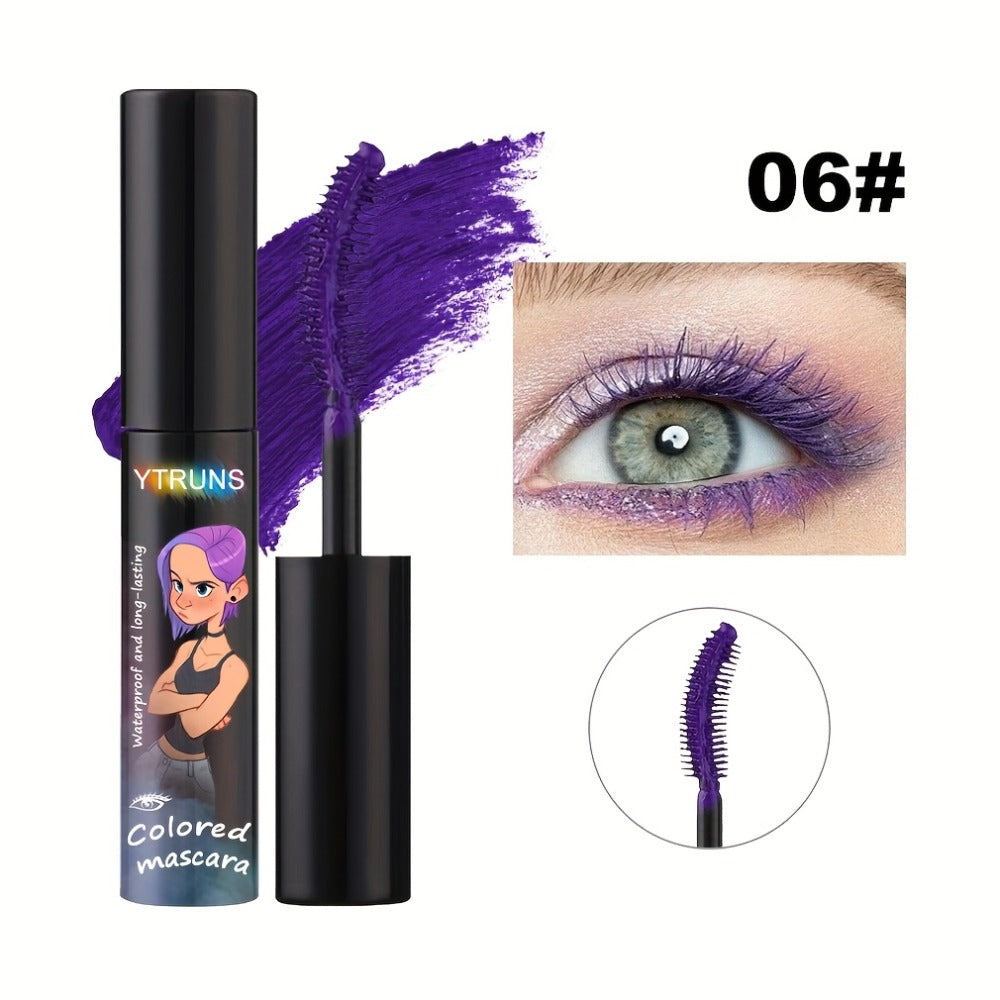 YTRUNS Colored Mascara in Six Shades from White and Brown to Black, Green, Blue or Purple with Curved Wands — image 13