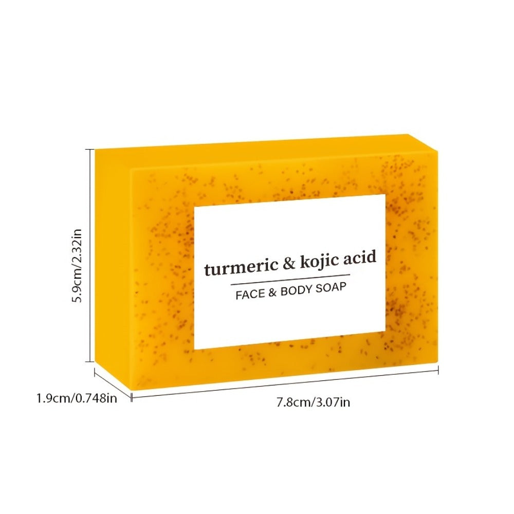 Handmade Turmeric Lemon Soap Bar Set Natural Exfoliating Face Body Cleansing Oil Control Alcohol Free with Lathering Screens 