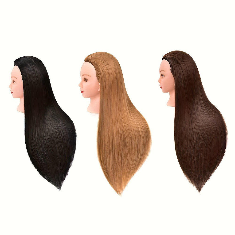 Cosmetology Manikin Head for Hair Styling Braiding Practice – Adult Mannequin Head Real Hair Makeup Display Salon Training To