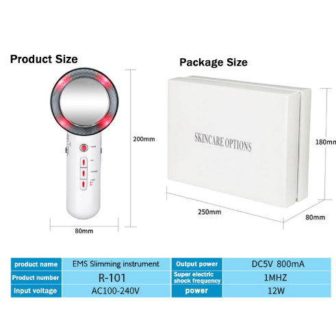Handheld Ultrasound Body Massager - Skin Care & Slimming Device