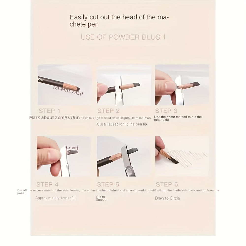 Four-Color Wood Eyebrow Pencil Set with Sharpened Brown-Tone Tips, Spoolie Ends and Approx. 20 cm Length — image 10