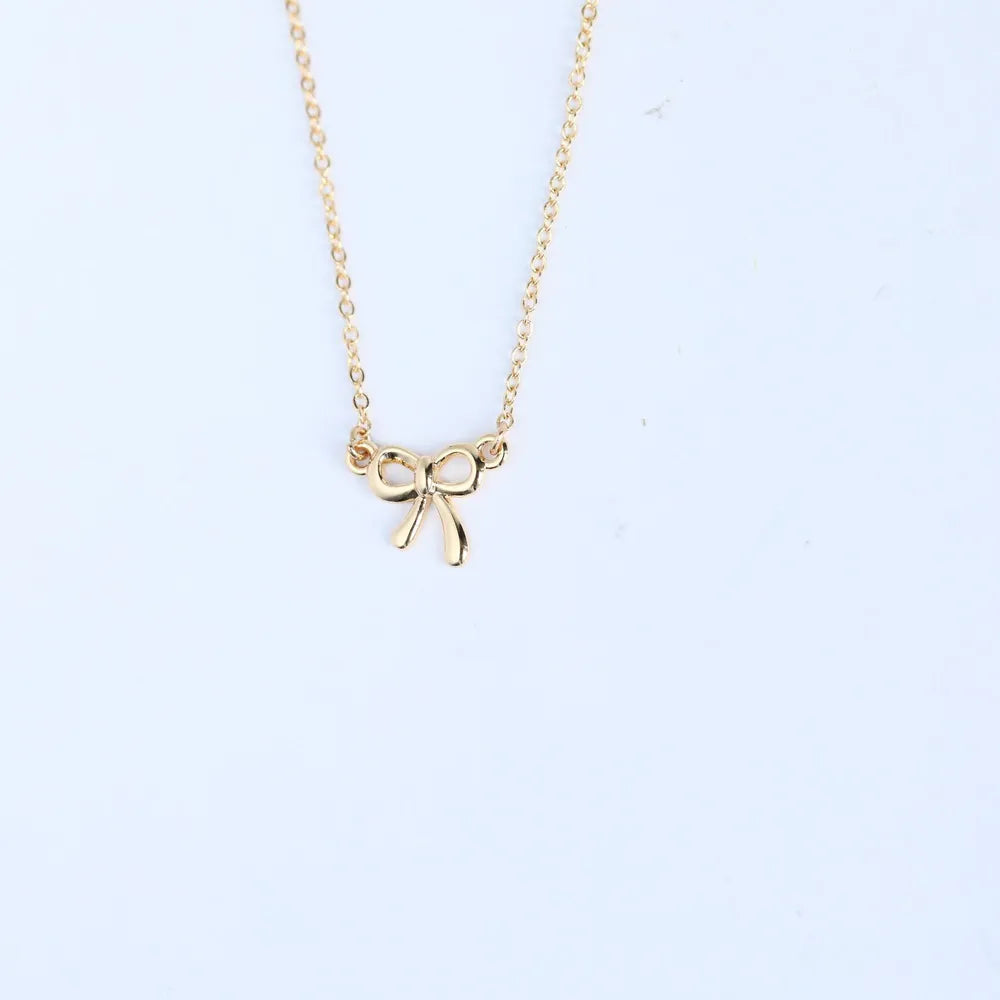 18K Gold-Plated Bow Necklace