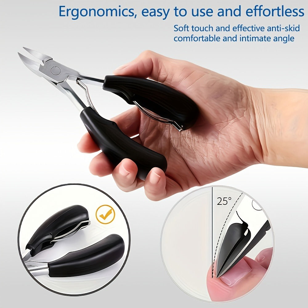 Seven-Piece Toenail Clipper Kit with Angled Nippers, Curved Blade Tool, Nail File and Lifter — image 2