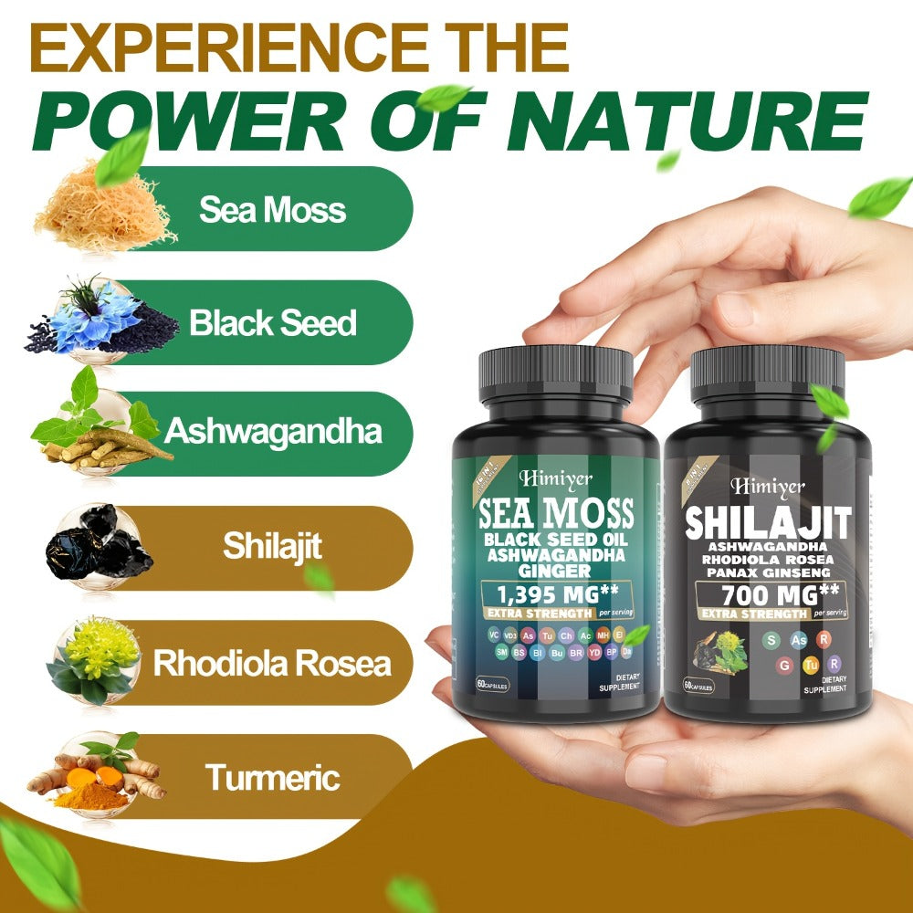 Dietary Supplement Sea Moss and Shilajit Capsule Bundle with Two- or Six-Piece available options — image 7