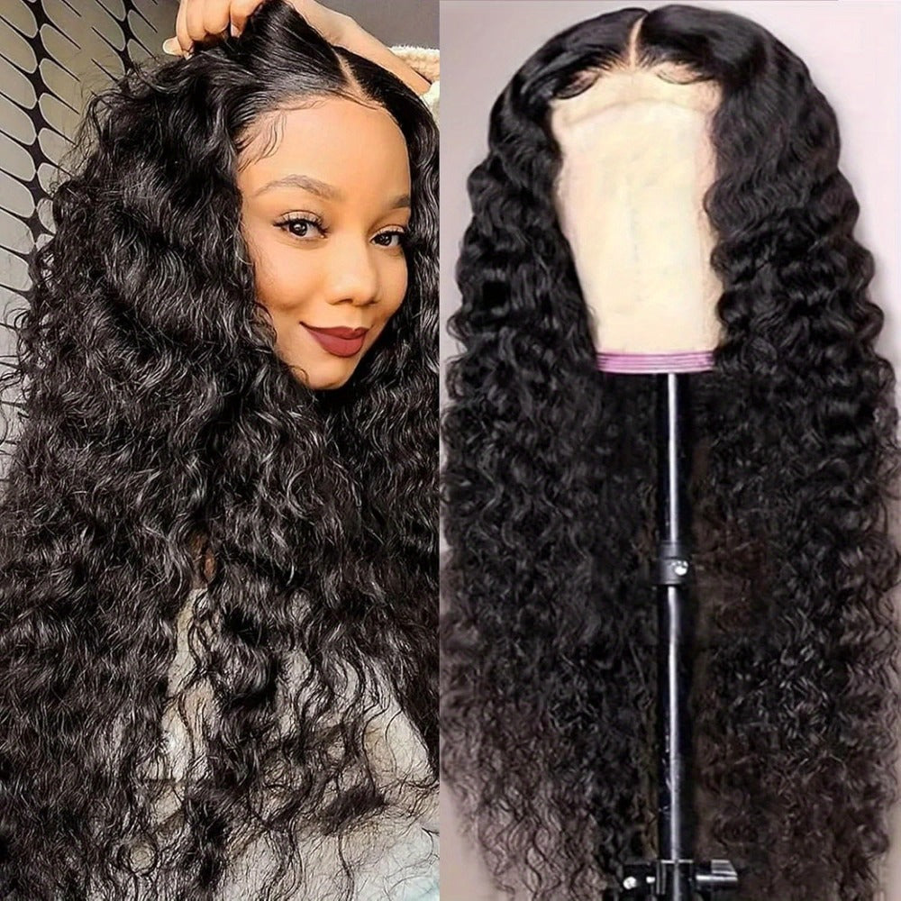 Jerry Curl Human-Hair Lace Closure Wig in Black with 14, 16, 18, 20 or 24-Inch Length Options — image 3