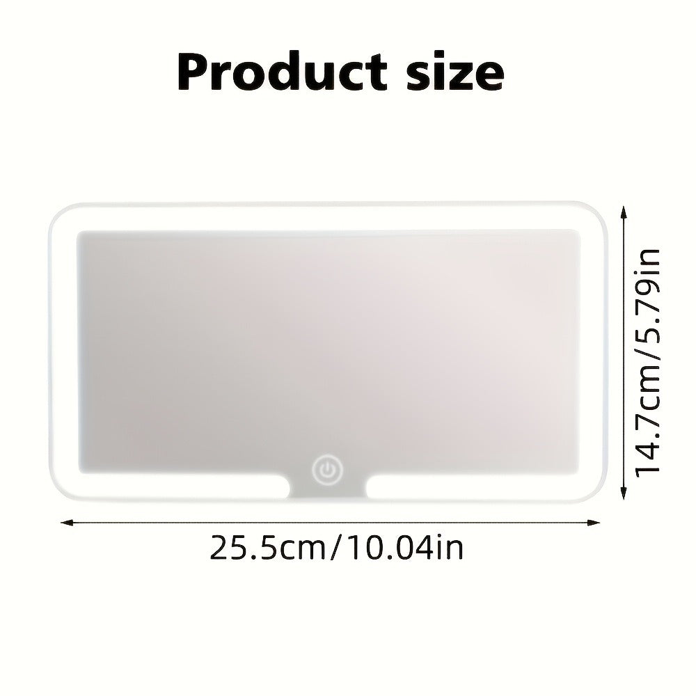 Car Sun Visor Makeup Mirror with LED Lights USB Powered – 3 Color Light Modes, Lighted Visor Mirror for Cars Trucks SUVs — im