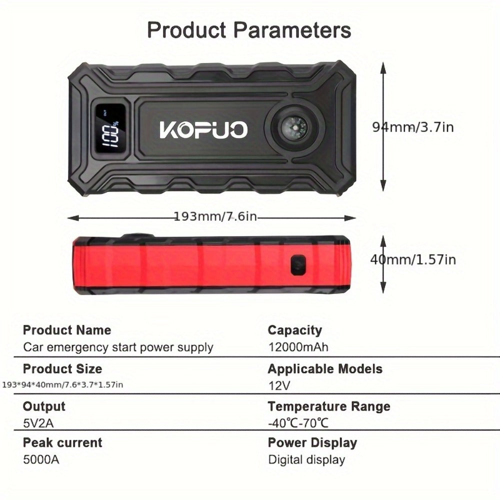 Red or Green Jump Starter with Digital Battery Display and Smart-Clip or Straight-Clip Cable Options — image 6