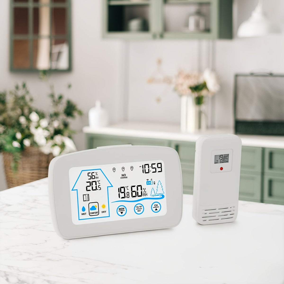 Digital Weather Station | Touch Screen Clock Thermometer Hygrometer — image 2