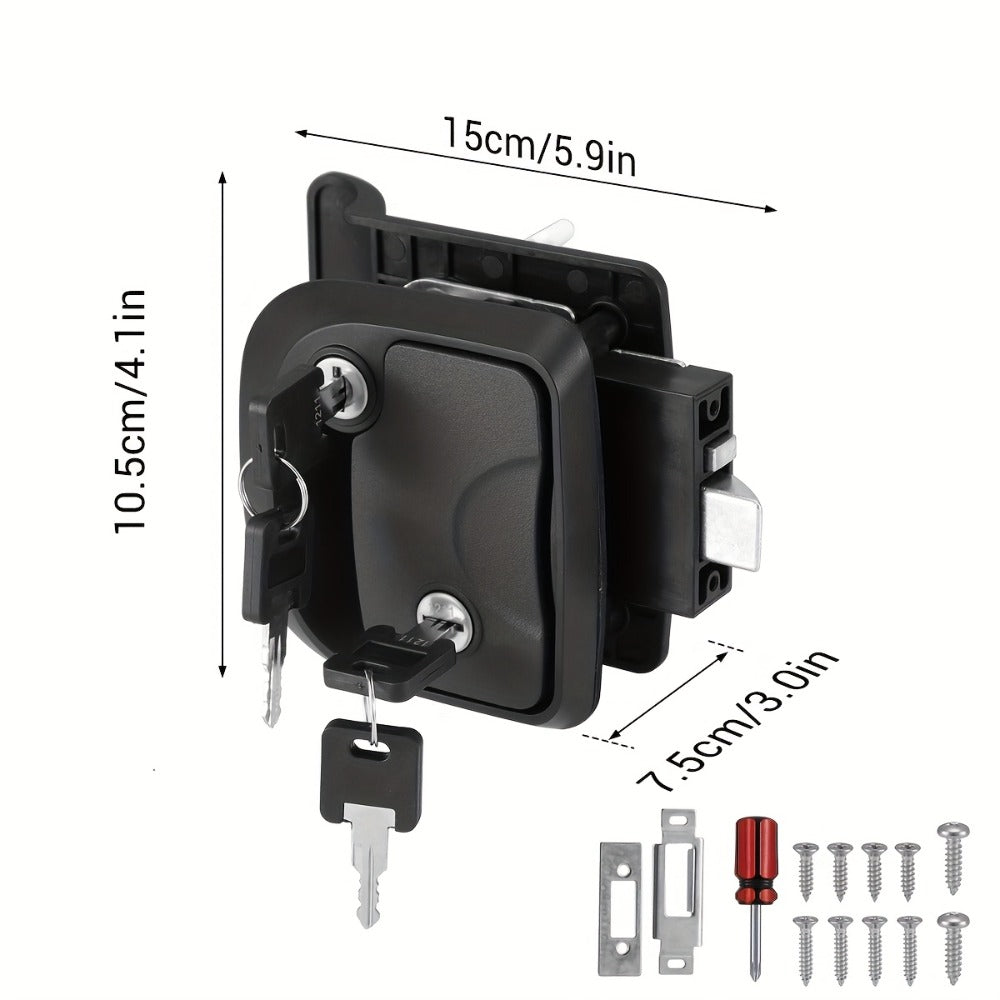 RV Door Lock Replacement – Travel Trailer Entry Door Lock with Deadbolt, Fits 2-3/4" x 3-3/4" Hole, 1-1/4" to 1-1/2" Door Thi
