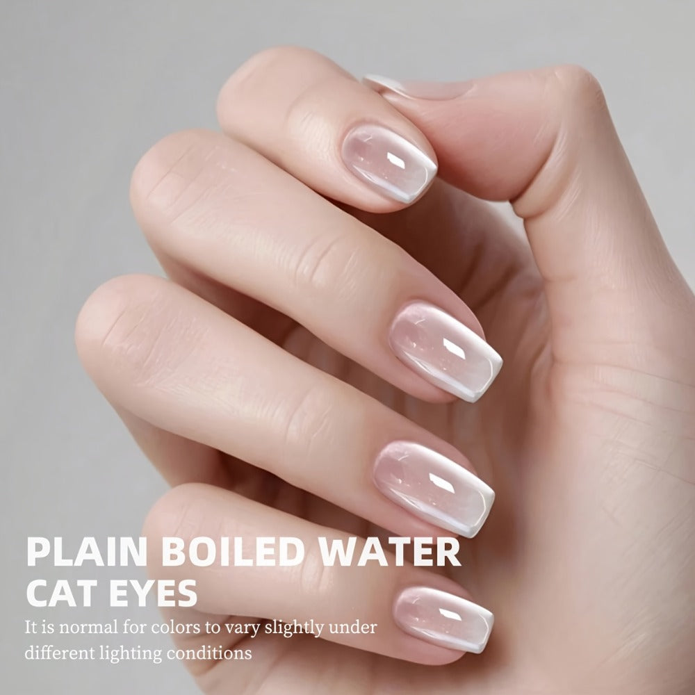 Gel Nail Polish 5-Piece Magnetic Cat-Eye Set with Ruby, Raspberry, Blackberry, White-Moonlight and Clear Shades for UV/LED Cu