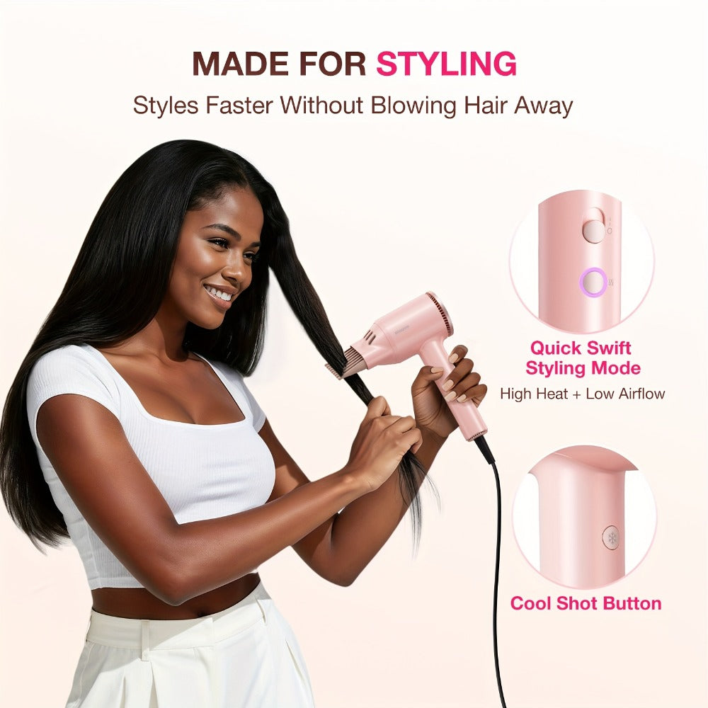 FZ201-Style 1875W Hair Dryer with Circular Rear Intake, Gray or White Finish and Three Pictured Attachments — image 25