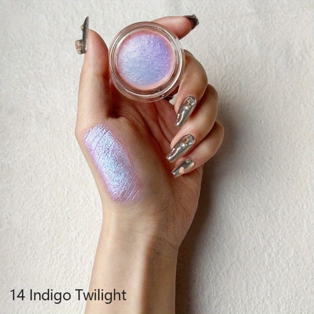 Holographic Glitter Eyeshadow Gel Jelly Shimmer Waterproof Long-Lasting Indigo Twilight Purple Blue Gradient Eye Makeup for P