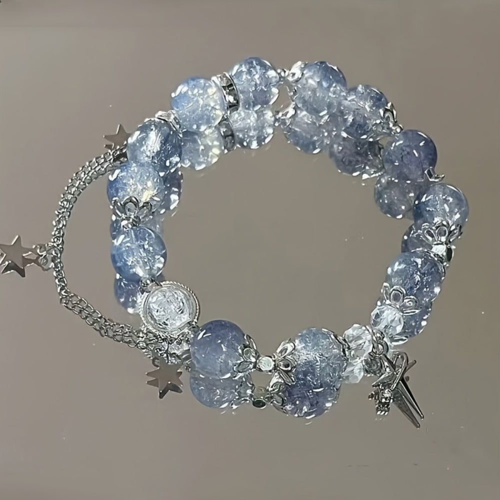 Press On Nails 96-Piece Long Ballerina Blue Gradient 3D Flower Butterfly Set with Four Bracelets — image 11