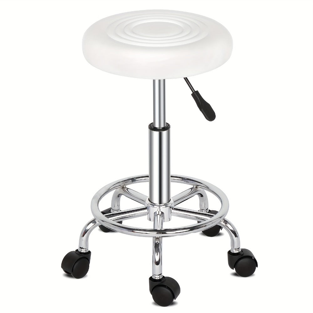 Saddle & Round Salon Stool with Backrest 360-Degree Swivel, Adjustable Height Professional Chair for Salon — image 8