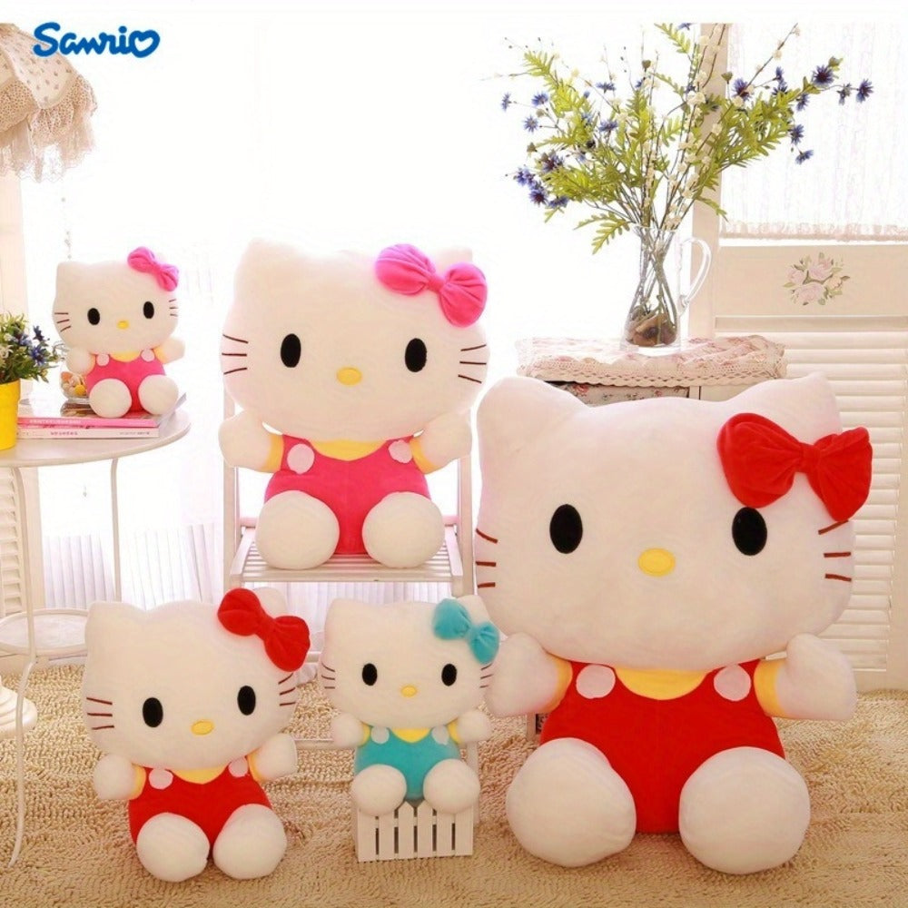 Plush Toy Kawaii Cat Doll with Pink or Blue Color Options, Bow Detail and Soft Fabric for Room Decor — image 2