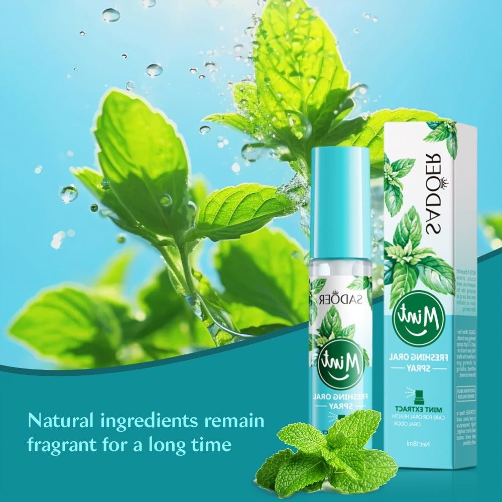 Mint Breath Spray with Tea Tree Essence Portable Oral Freshener, Compact Pocket-Size Mouth Spray — image 7