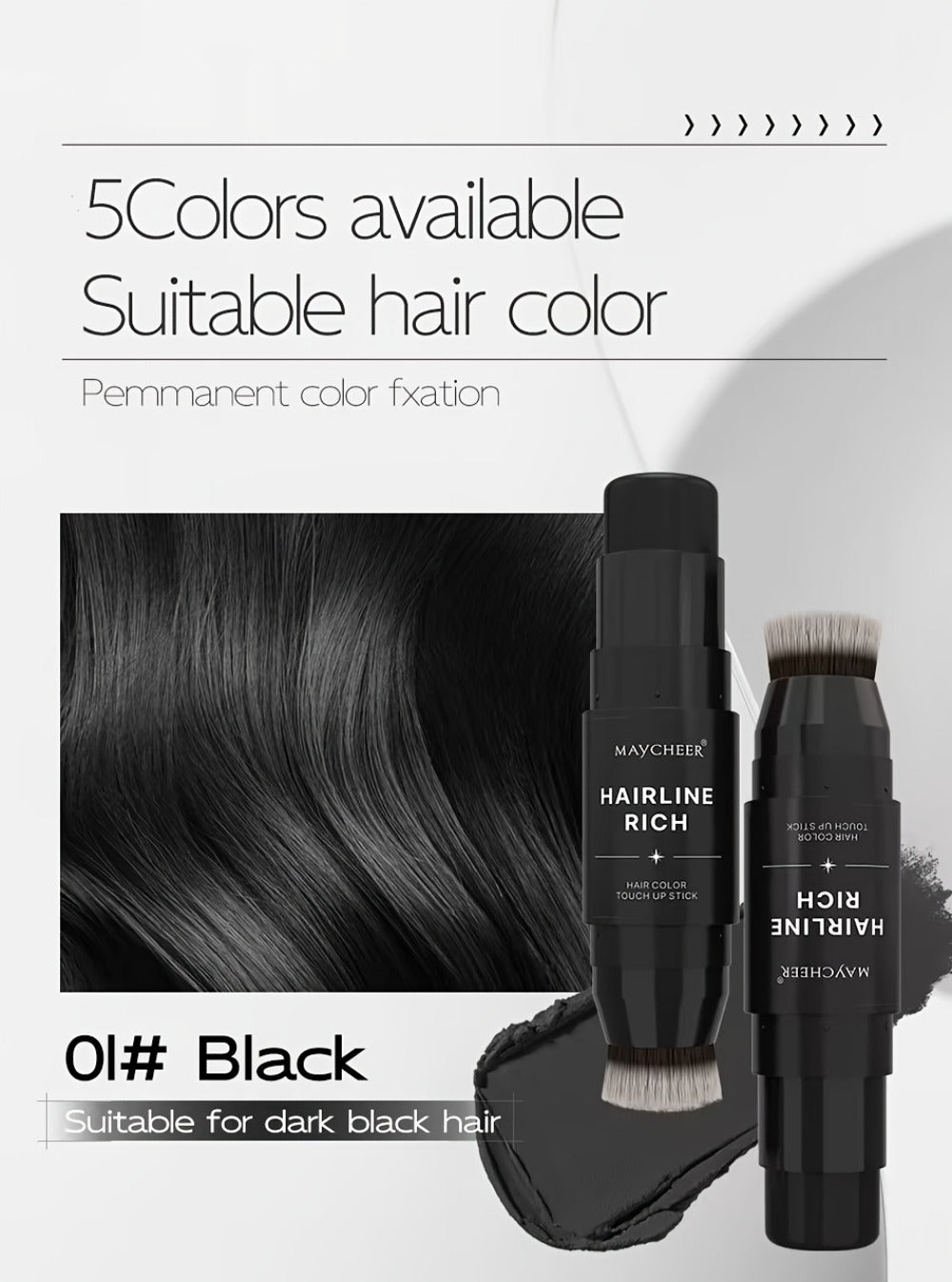 Root Touch-Up Hair Color Pen with Brush Applicator, Instant Gray & White Hair Coverage, Plant Squalane Nourishing Formula — i