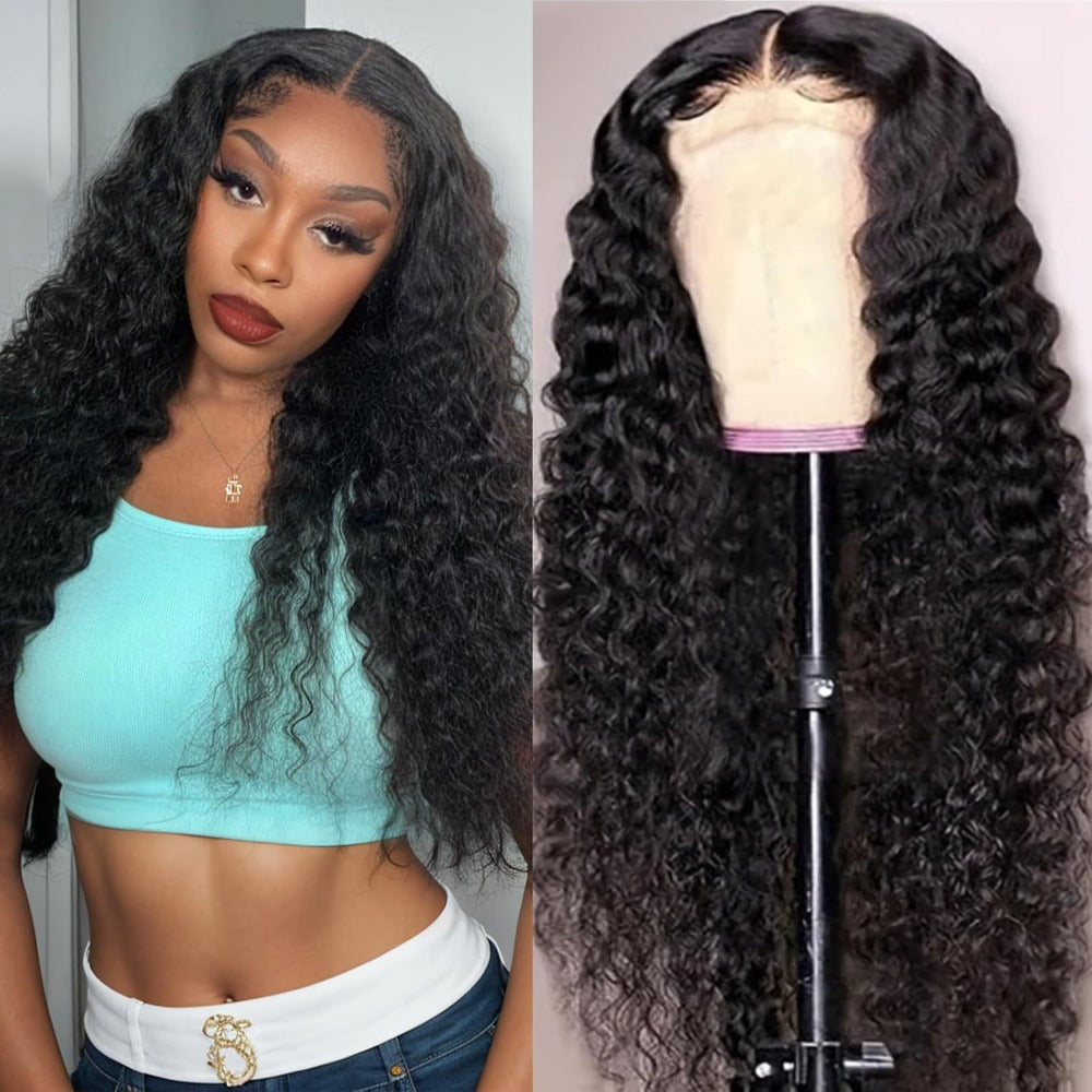 Jerry Curl Human-Hair Lace Closure Wig in Black with 14, 16, 18, 20 or 24-Inch Length Options — image 4