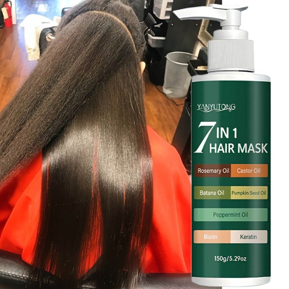 150g 7-in-1 Hair Mask in Green Pump Bottle with Rosemary, Batana, Peppermint and Pumpkin Seed Oils — image 2