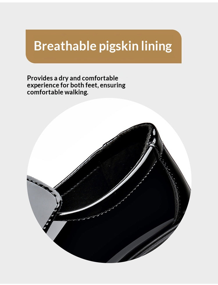 Dress Leather Shoes With A Mirror Like Slip On Design
