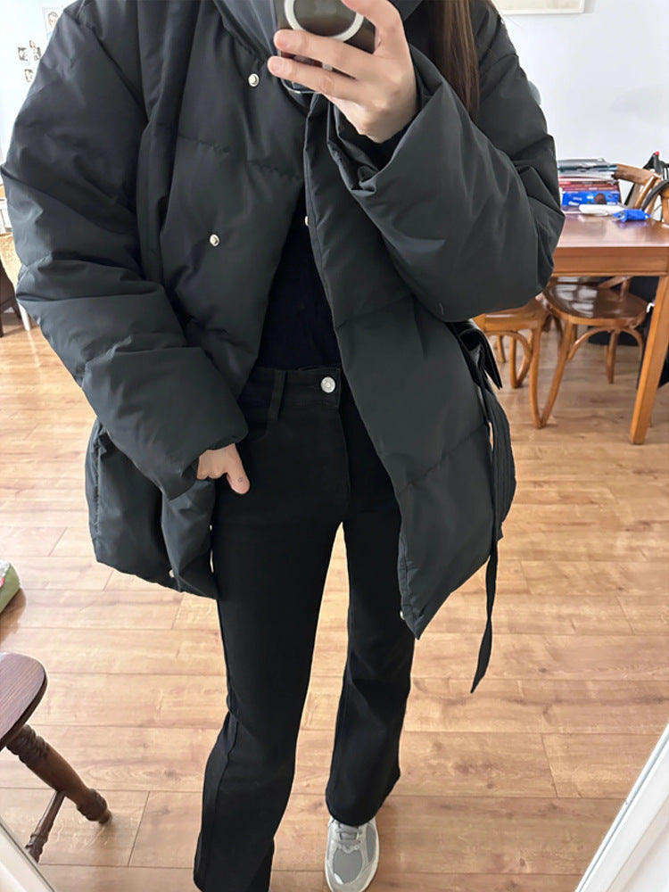 Waist-controlled Lace-up Cotton Coat Jacket Women