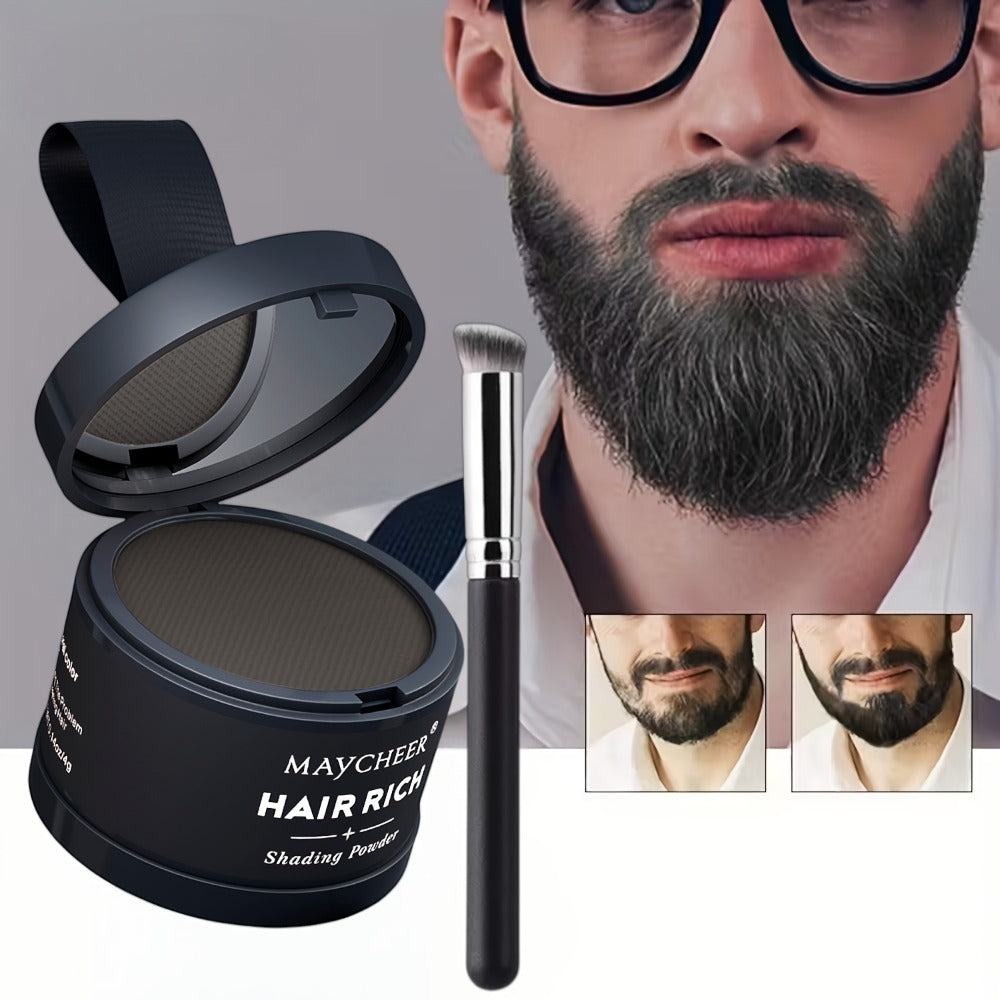 Beard Touch-Up Powder for Men - Instant Gray Coverage Beard Filler for Sparse Patchy Beard for Makeup, Travel and Everyday Va