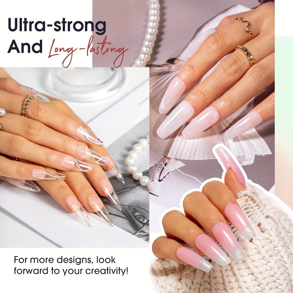 Six-Color Builder Gel Set, 15ml Each in Clear, White, Milky Jelly, Light Pink, Pink and Nude for Nail Extensions — image 8