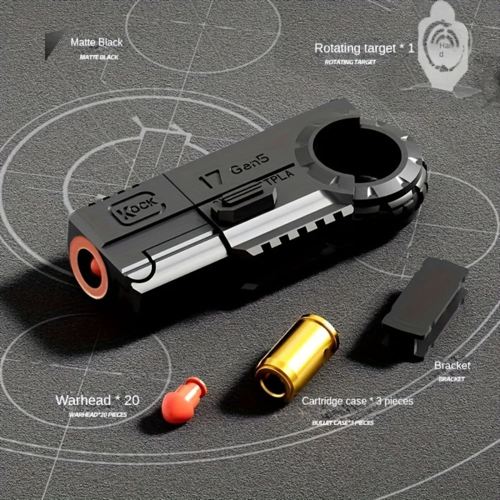 Alloy Finger Pistol Fidget Toy, One-Touch Cartridge Ejecting Stress Desk Toy, Cool EDC Novelty Gift for Adults Men Teens — im