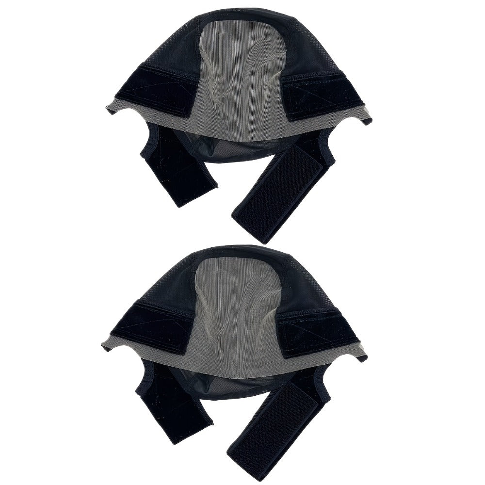 Wide Lace Wig Grip Caps, Two-Piece Set with Ear Cutouts and Adjustable Straps in Brown, Black or Beige — image 8