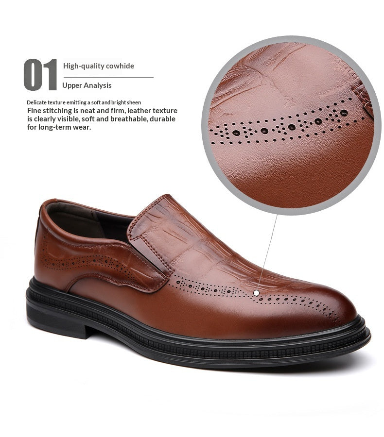 Mens Casual British-style Pointed Leather Shoes