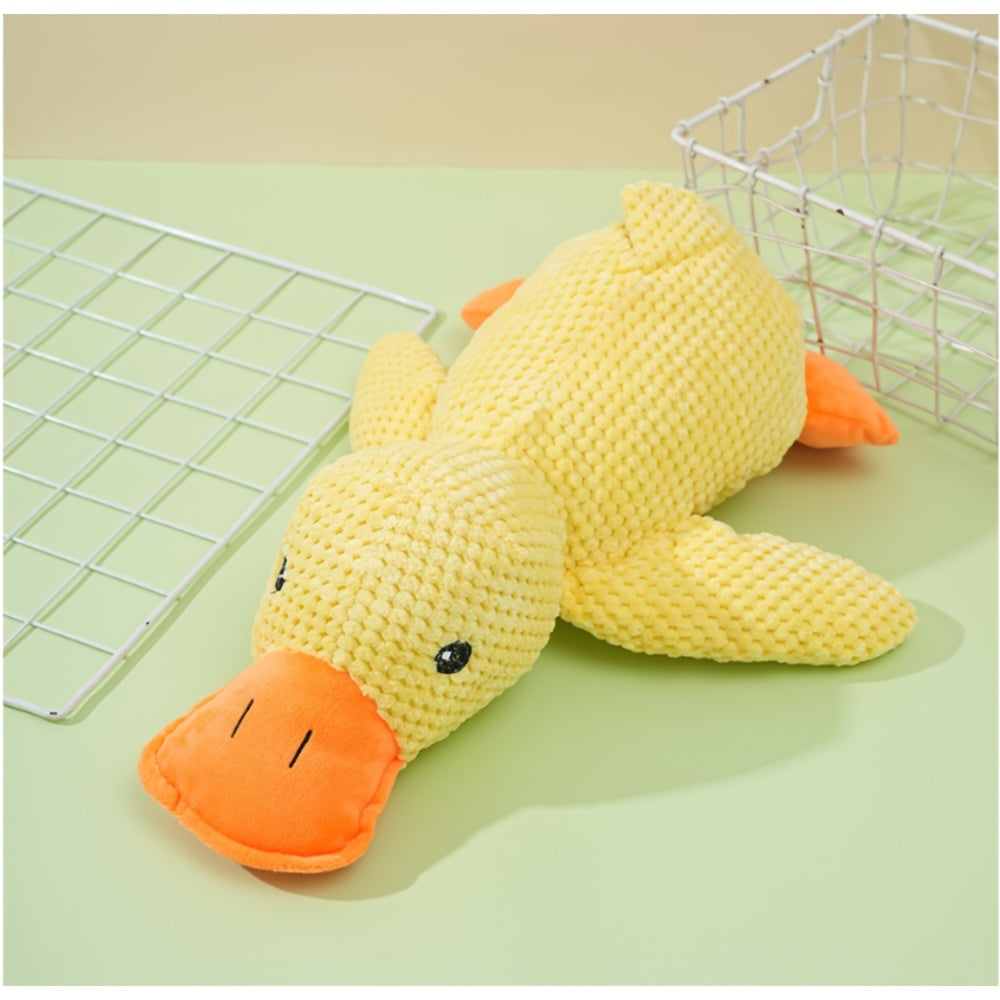 Dog Toy Large Yellow Duck Plush with Built-In Squeaker for Chew, Fetch, Tug and Cuddle Play — image 4