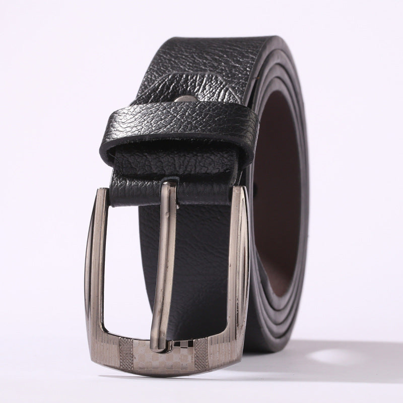 Mens Casual Leather Belt With A Pin Buckle For Pants