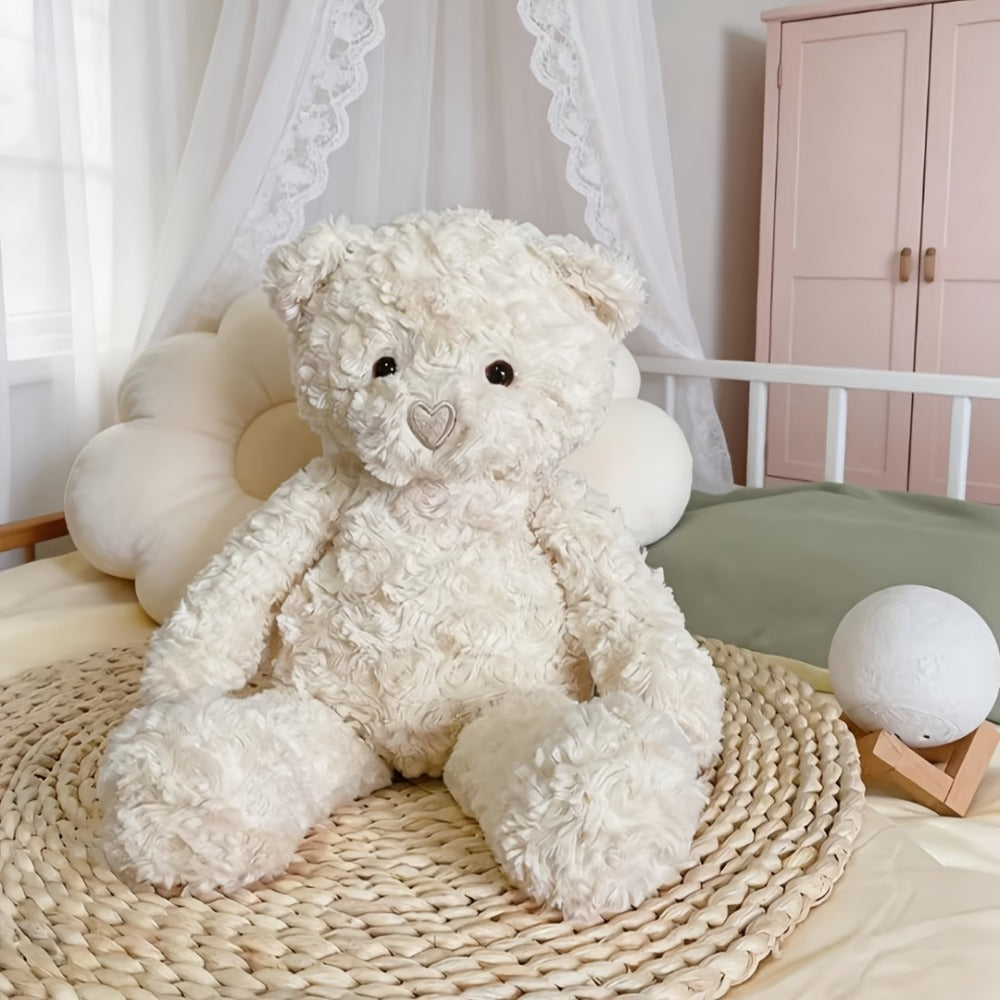 Stuffed Animal White Teddy Bear with Loving Heart Detail, Kawaii Theme and One product details Style — image 4