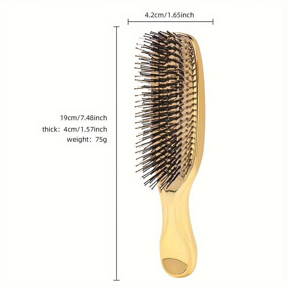 Air Cushion Comb Scalp Massage Brush Anti-Static Detangling Hair Comb Electroplated Flexible Cushion Pins Frizz Control Stimu