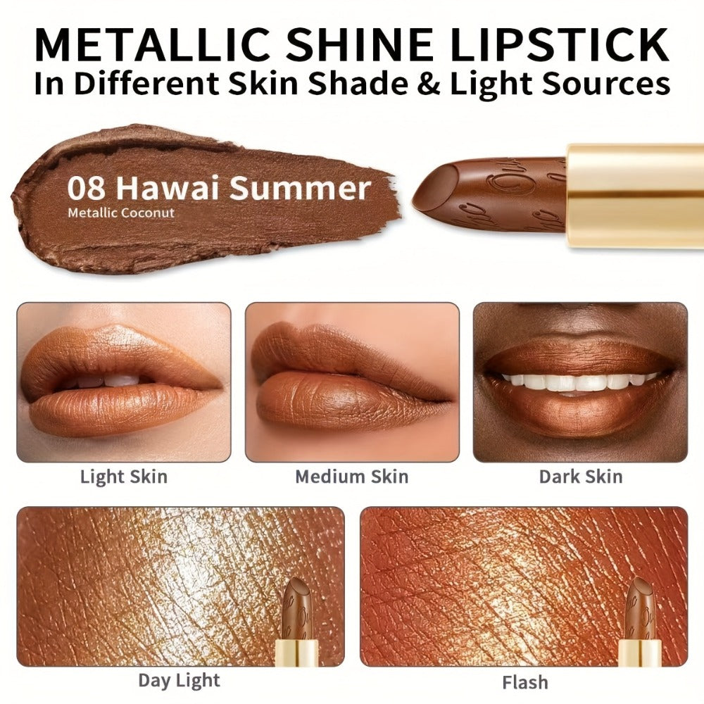Lipstick Set, Oulac 3-Piece Metallic Finish Collection with Set 4 or Set 5 Color Selections — image 3