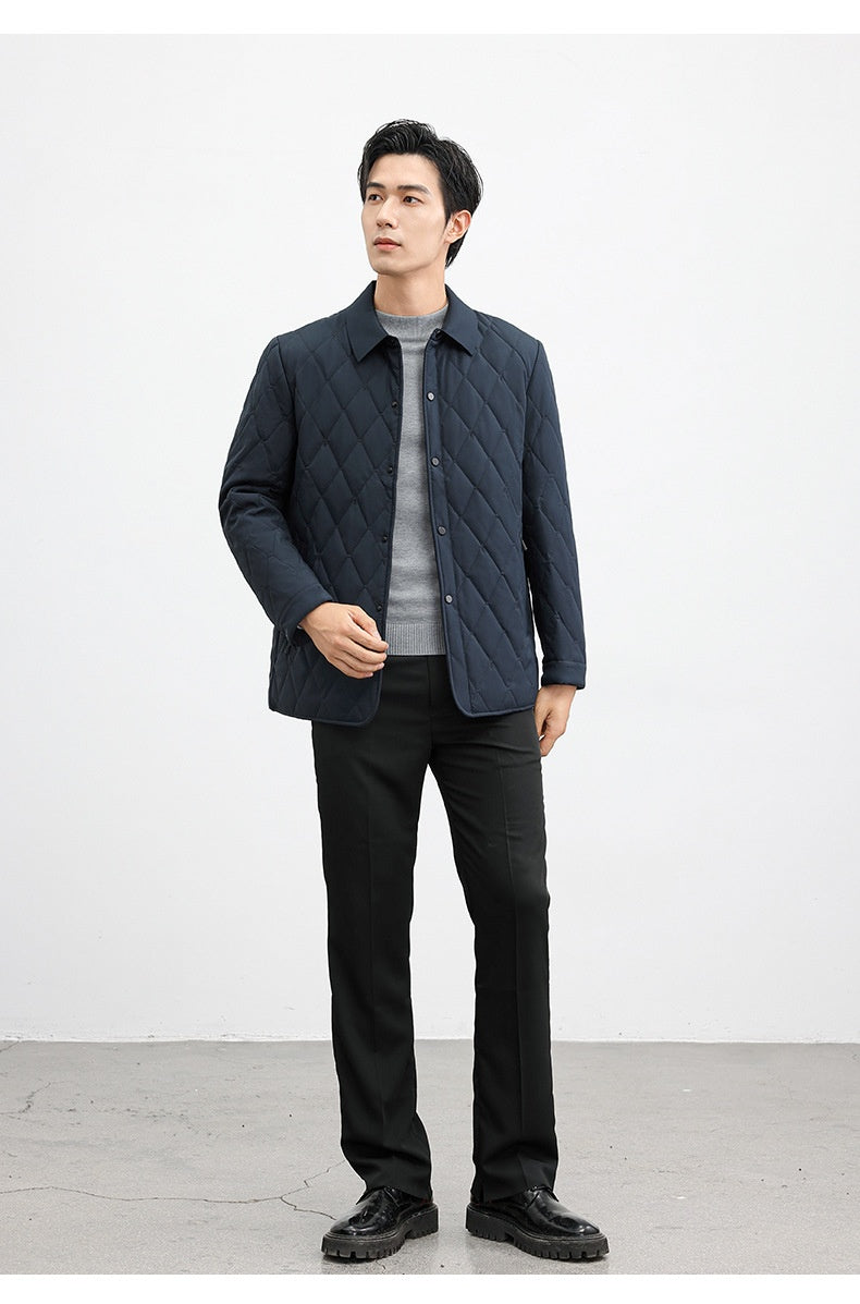 Mulberry Silk Thermal Casual Cotton-padded Jacket For Middle-aged And Elderly Men