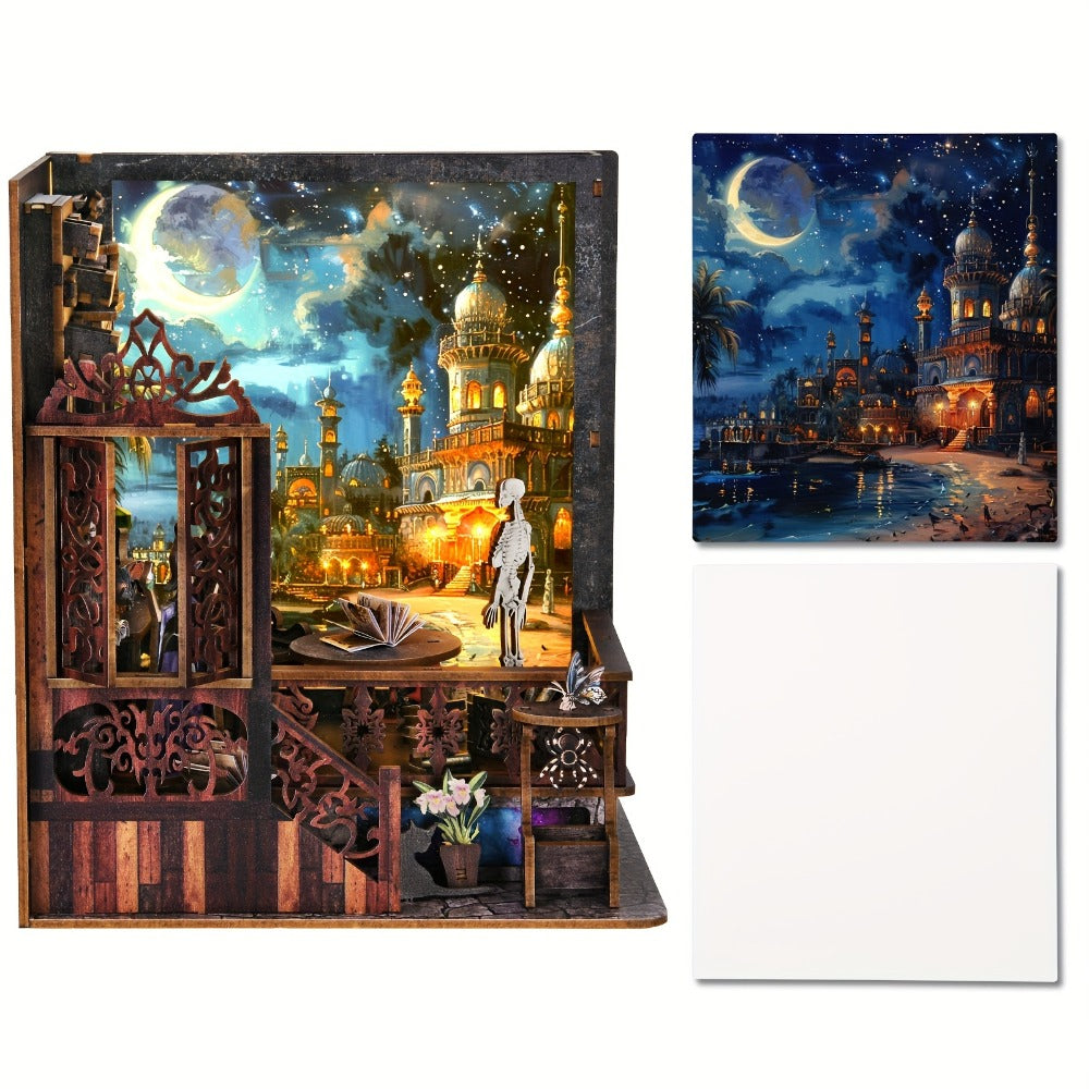 Magic Exploration Book Nook Kit CH03 with Library Workshop Scene, Three Light Modes and Paintable Front Panel — image 6