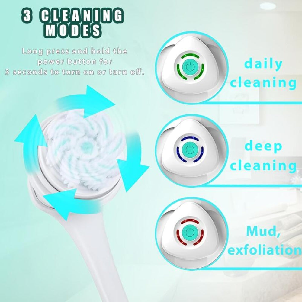 Electric Body Scrubber with Long Handle for Back Face and Full Body — image 12