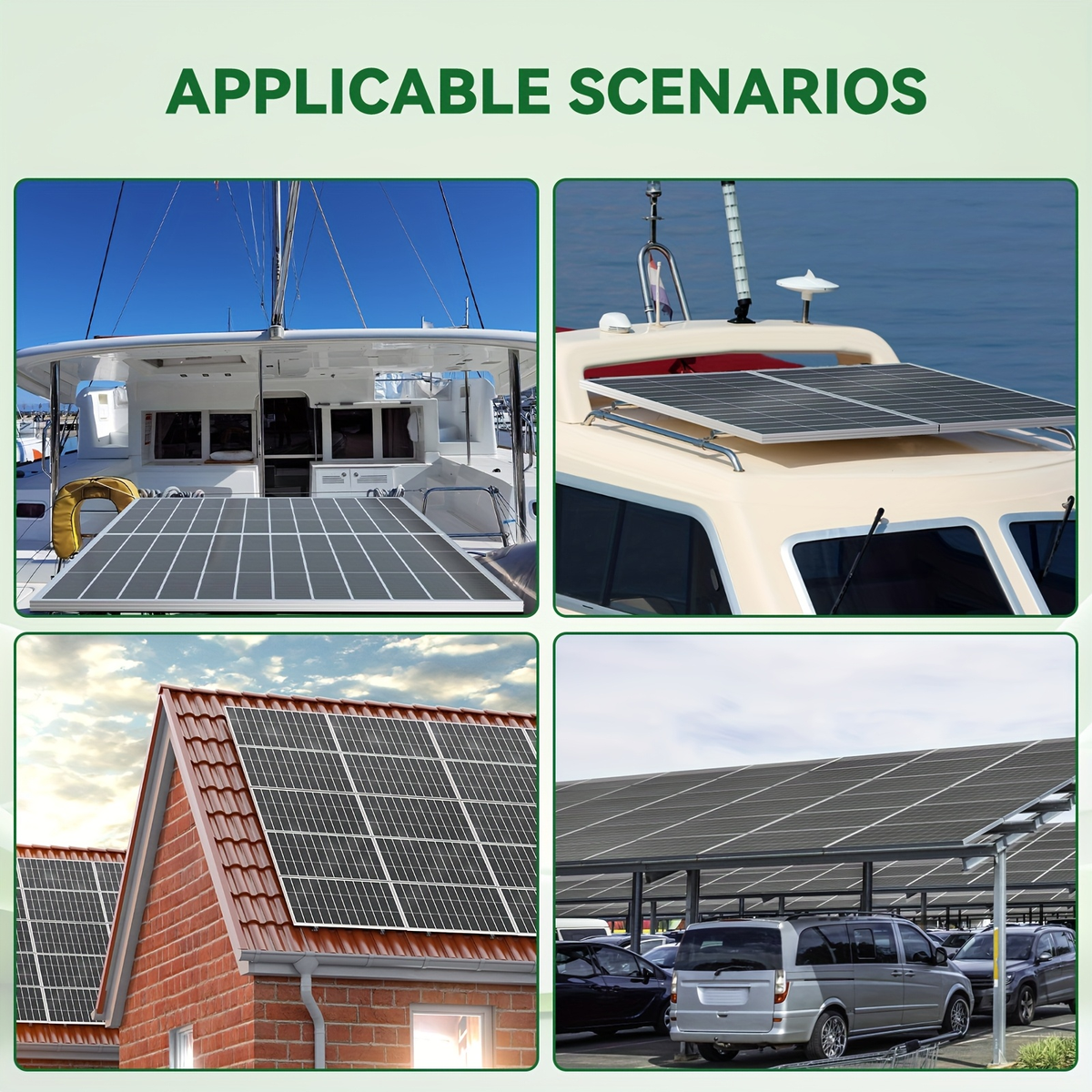 Two-Piece 400W Total Solar Panel Kit with 200W Modules, 148 x 67 cm Frames and PV Cables Pictured — image 17