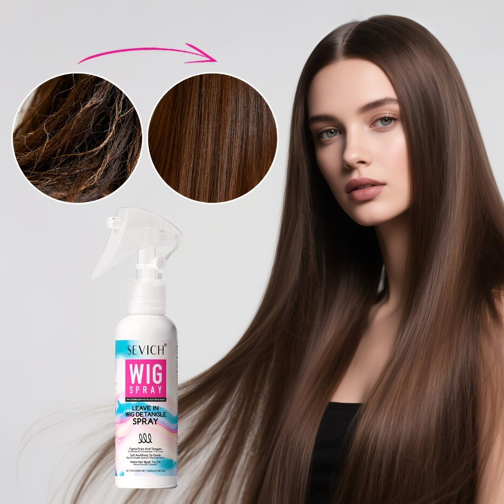 Wig Detangling Spray Leave-In Conditioner for Synthetic & Human Hair Wigs, Featherlight Frizz Control — image 2