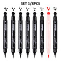 Winged Eyeliner Stamp Pen Set Double-Ended 8 Wing Styles Waterproof Quick-Dry Liquid Liner, for Makeup, Travel and Everyday V