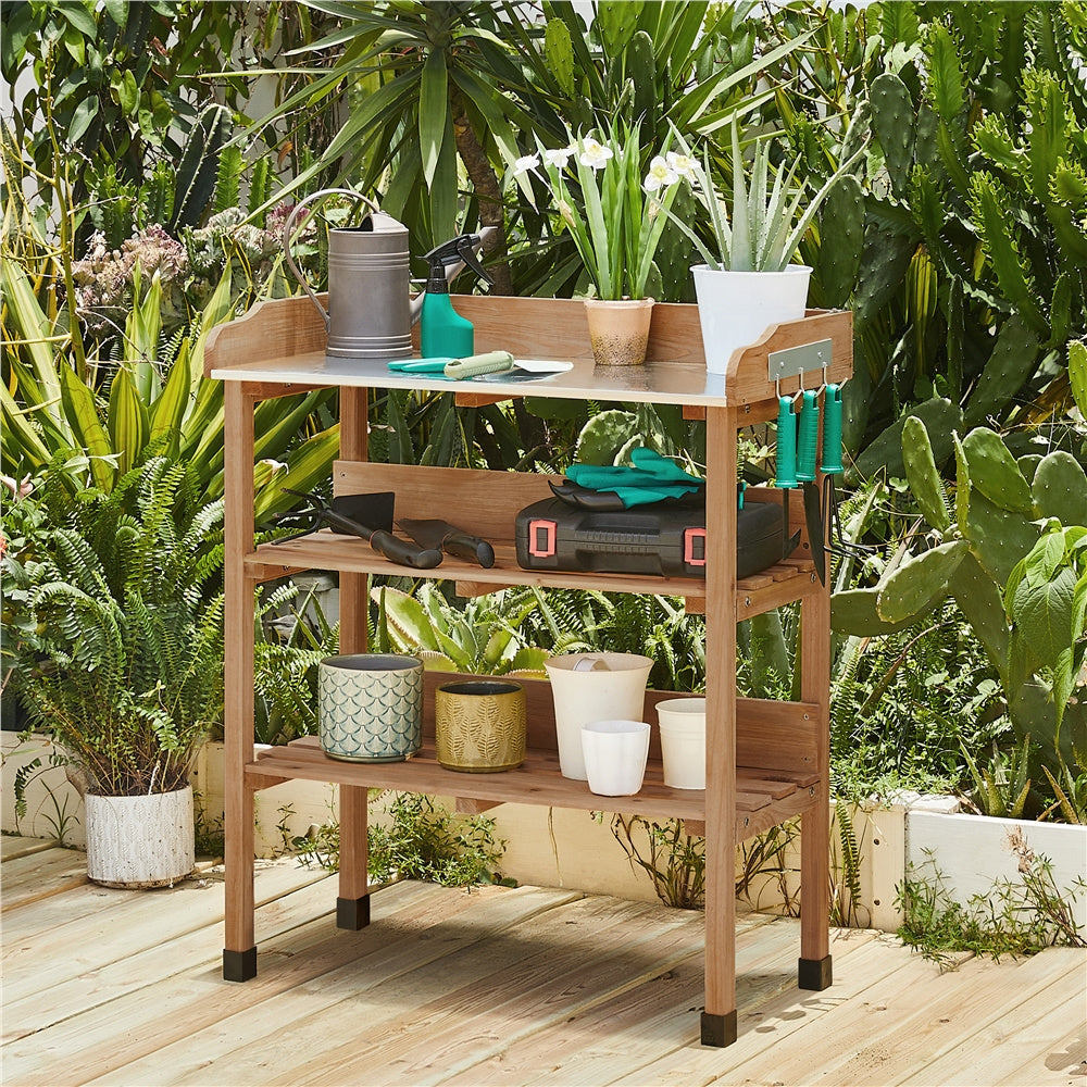 Potting Bench in a Wooden Metal Design for Garden and Yard Use — image 6
