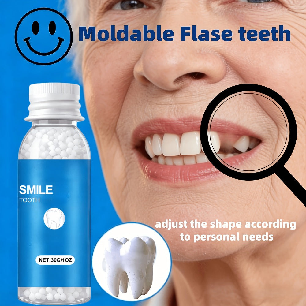 Moldable Fake Teeth Kit for Adults & Seniors, Temporary Dental Veneers Missing Tooth Filling Snap On Teeth — image 1