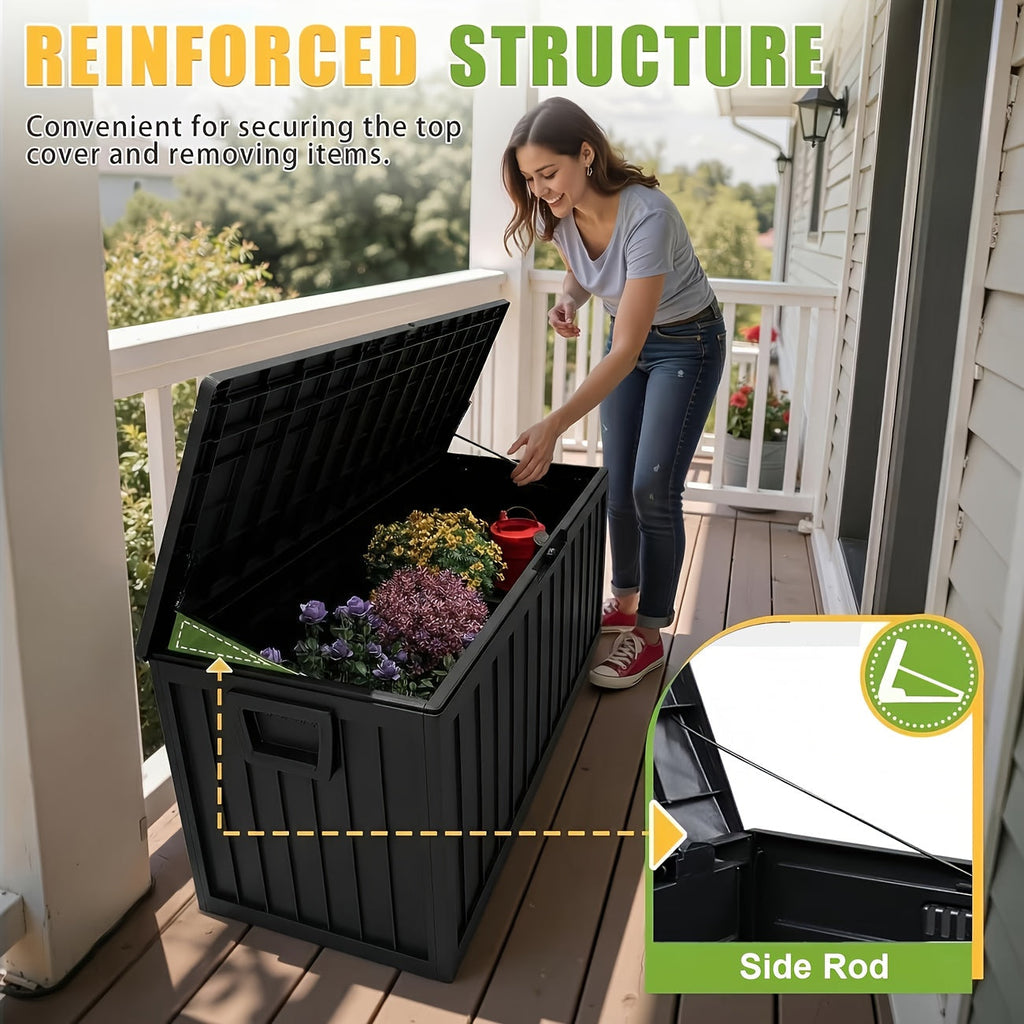 Deck Box Outdoor, Lockable Pool Patio Garden Tool Storage for Garden, Patio and Yard Use, with the Listed Configuration — ima