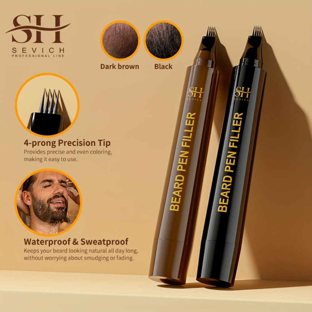 Beard Filler Pencil with Brush, Waterproof Beard Pencil for Fuller Thicker Beard, Fills Sparse Patchy Beard & Mustache — imag