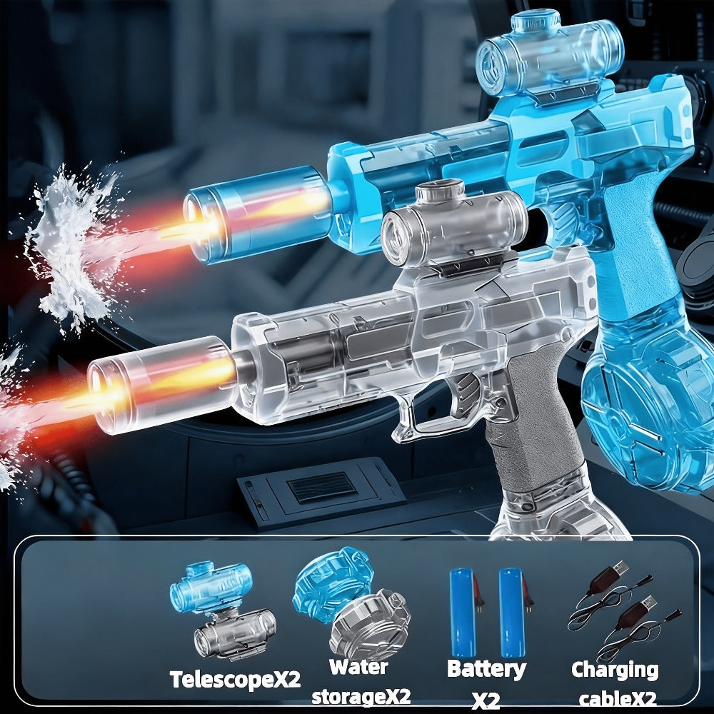 Two-Piece Electric Water Blaster Set with Lighted Sights, Rechargeable Batteries and Three Pairings — image 7