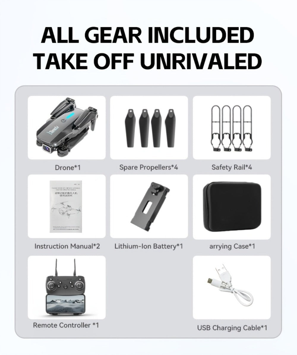Foldable HD Camera Drone Free Storage Bag USB-C Charging 3D Flips Single or Dual Camera Built-in Screen Remote — image 21