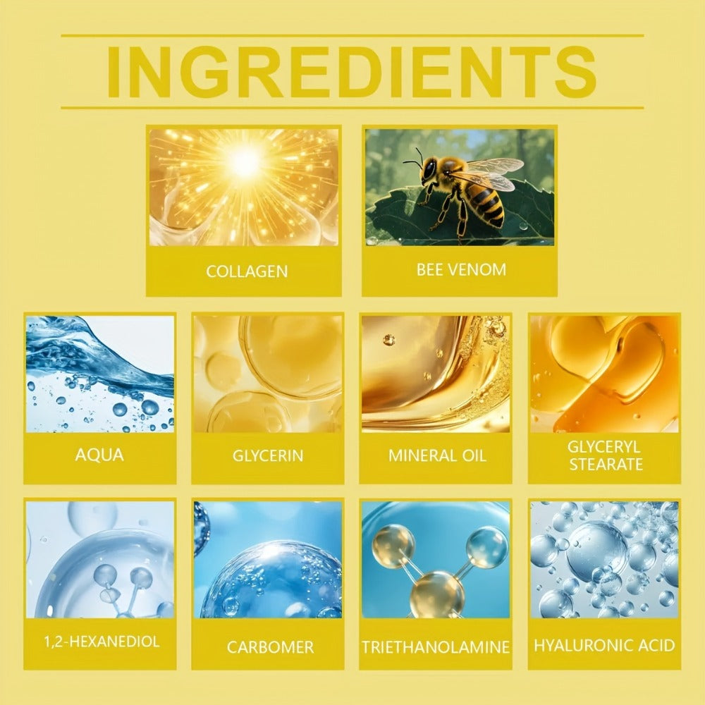 Face Cream Bee Venom and Collagen Two-Bottle Set for Morning and Evening Moisturizing Care — image 4